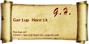 Gariup Henrik névjegykártya